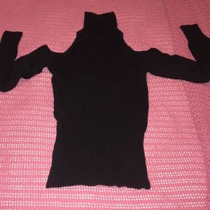 Black “Cold shoulder” XOXO turtleneck sweater top